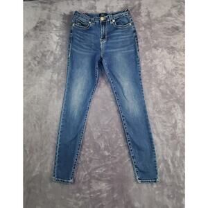 True Religion Sz 30 Blue Halle High Rise Super Skinny Jeans Denim City C28-33